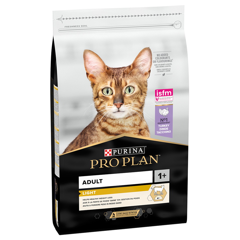 foto del prodotto purina pro plan light adult ricco in tacchino crocchette per gatti 10 kg