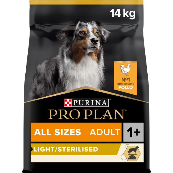 foto del prodotto purina pro plan light sterilised all size adult crocchette cane pollo 14 kg croccantini per cani 1 ordine scegli lo sconto bzr5 bzr20 200 punti fedelt 