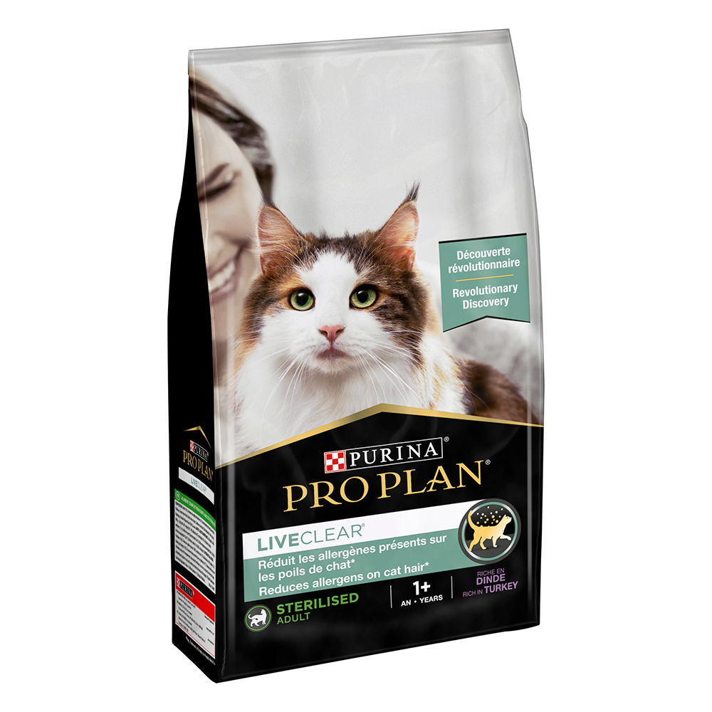foto del prodotto purina pro plan liveclear gatti adulti sterilizzati ricco in tacchino - set 2 x 1,4 kg