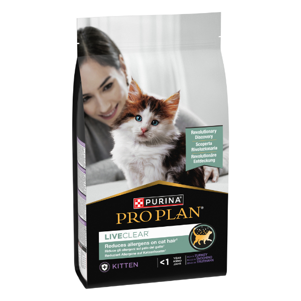 foto del prodotto purina pro plan liveclear kitten crocchette gatto con tacchino 1,4 kg 1 ordine scegli lo sconto bzr5 bzr20 200 punti fedelt 