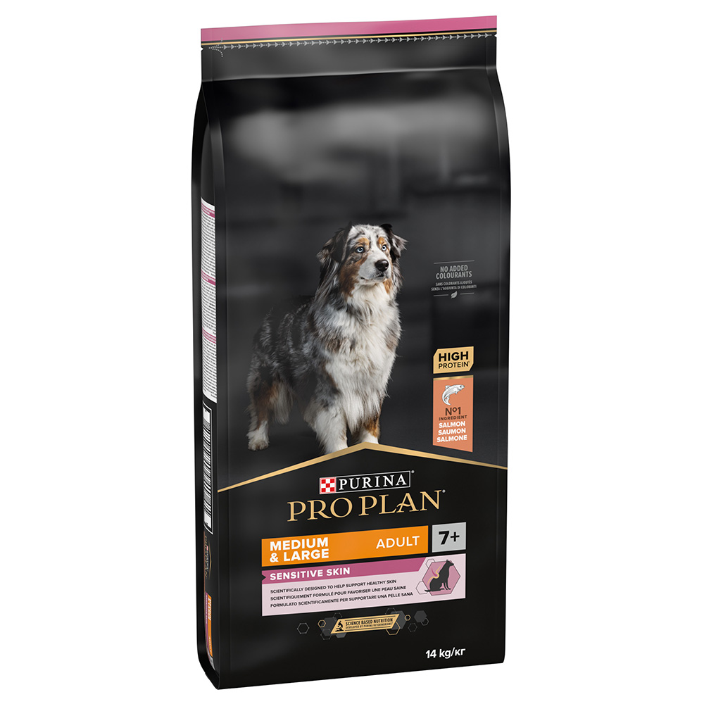 foto del prodotto purina pro plan medium large adult 7 sensitive skin crocchette per cani 14 kg