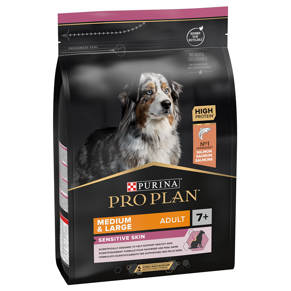 foto del prodotto purina pro plan medium large adult 7 sensitive skin crocchette per cani 3 kg