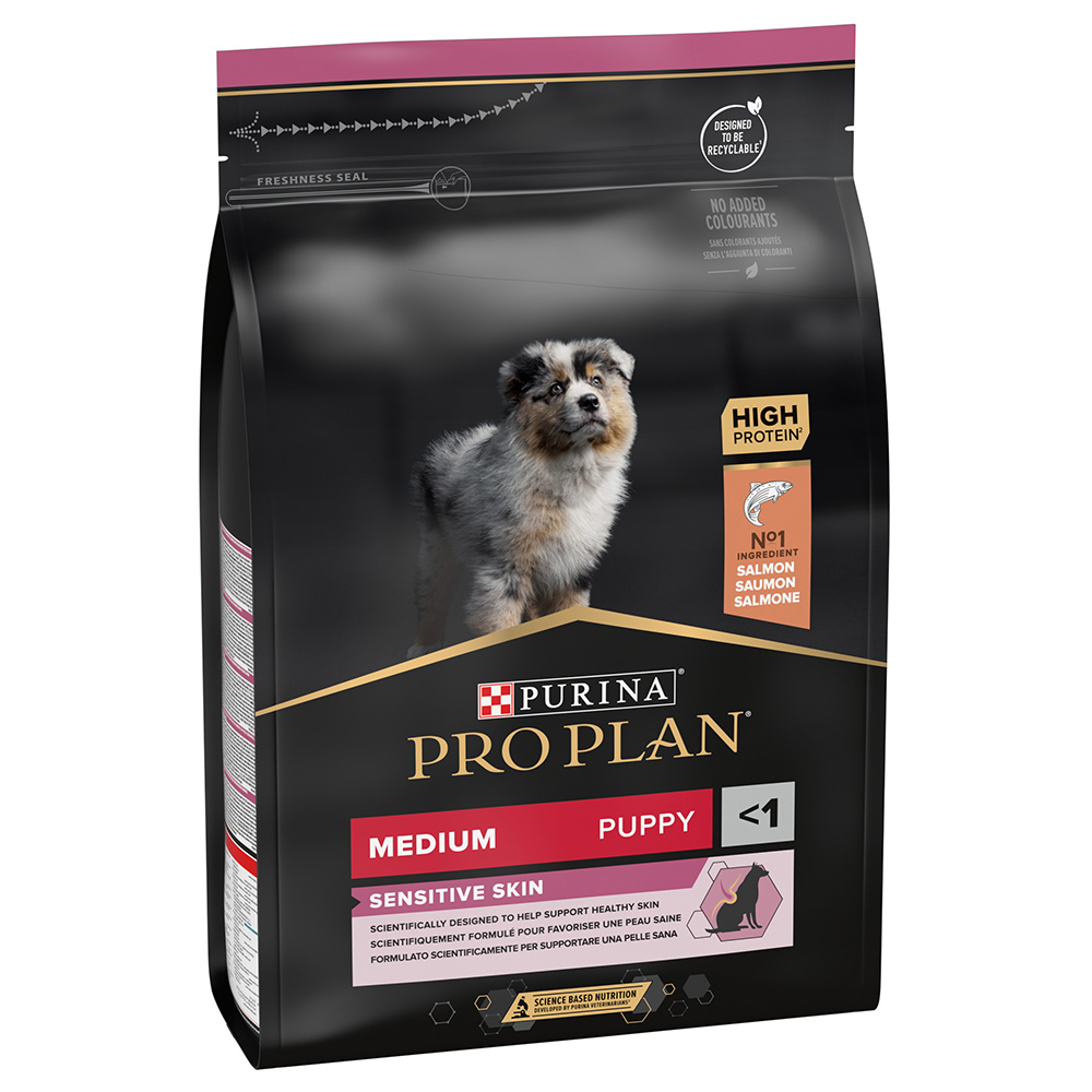 foto del prodotto purina pro plan medium puppy sensitive skin crocchette per cane 3 kg