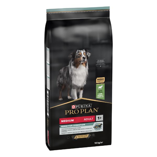 foto del prodotto purina pro plan sensitive digestion medium adult crocchette cane agnello 14 kg croccantini per cani 1 ordine scegli lo sconto bzr5 bzr20 200 punti fedelt 