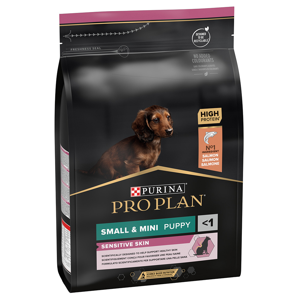 foto del prodotto purina pro plan small mini puppy sensitive skin crocchette per cane 3 kg
