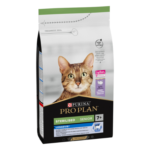 foto del prodotto purina pro plan sterilised senior 7 crocchette gatto sterilizzato con tacchino 1,5 kg croccantini per gatti 1 ordine scegli lo sconto bzr5 bzr20 200 punti fedelt 