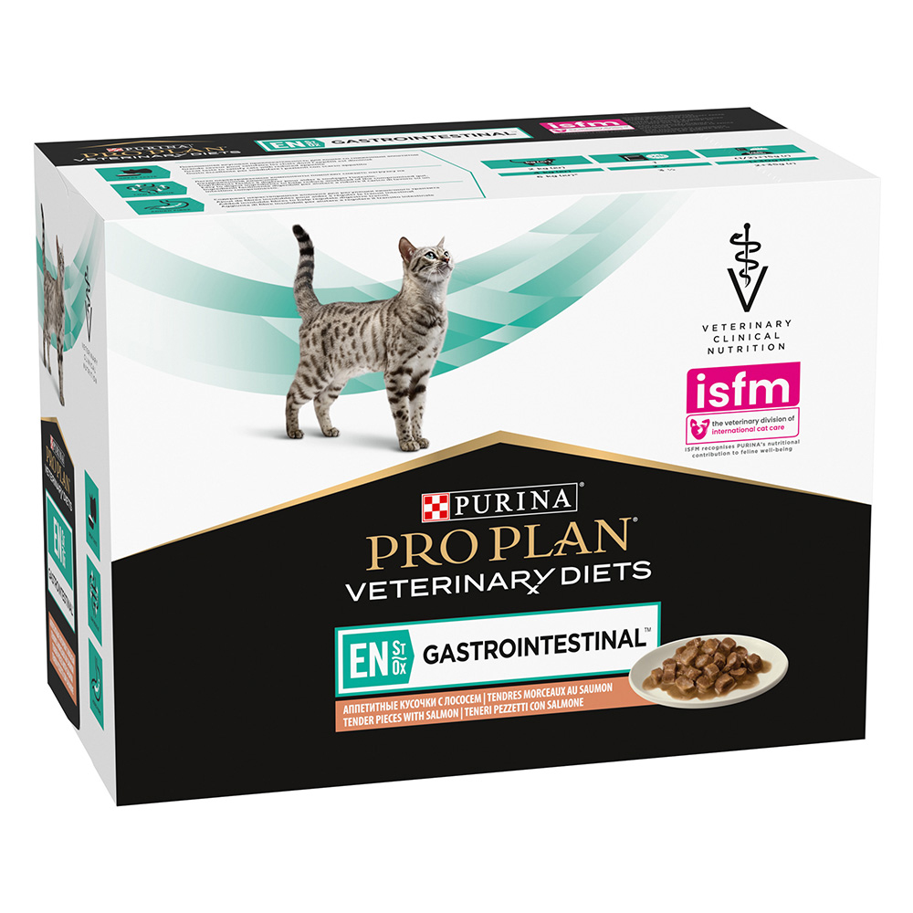 foto del prodotto purina pro plan veterinary diets feline en st ox gastrointestinal salmone 10 x 85 g