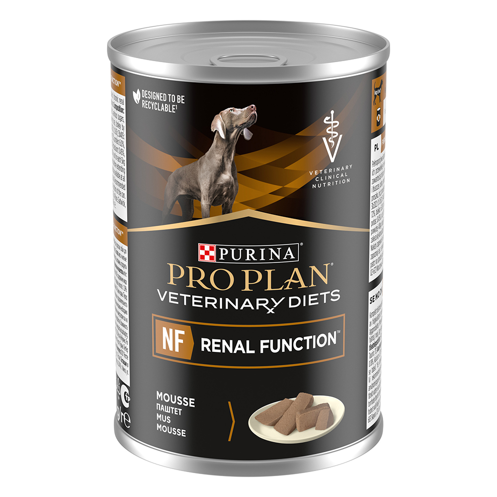 foto del prodotto purina pro plan veterinary diets nf renal function crocchette per cane umido a completamento 400 g mousse nf renal