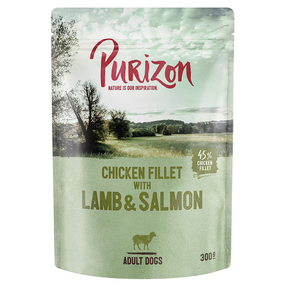 foto del prodotto purizon adult 6 x 300 g umido per cane filetto di pollo con agnello e salmone, patate e pere