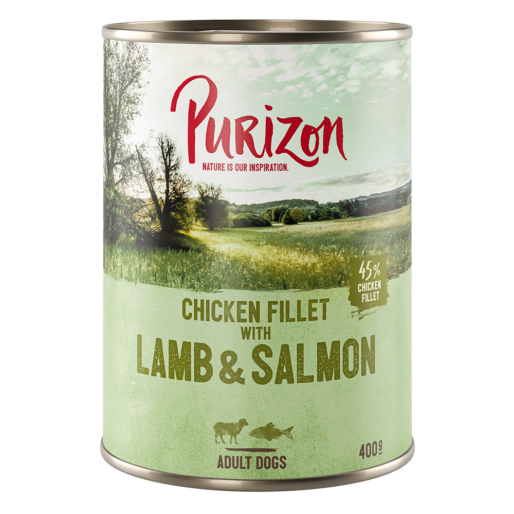 foto del prodotto purizon adult 6 x 400 g umido per cane filetto di pollo con agnello, salmone, patate e pere