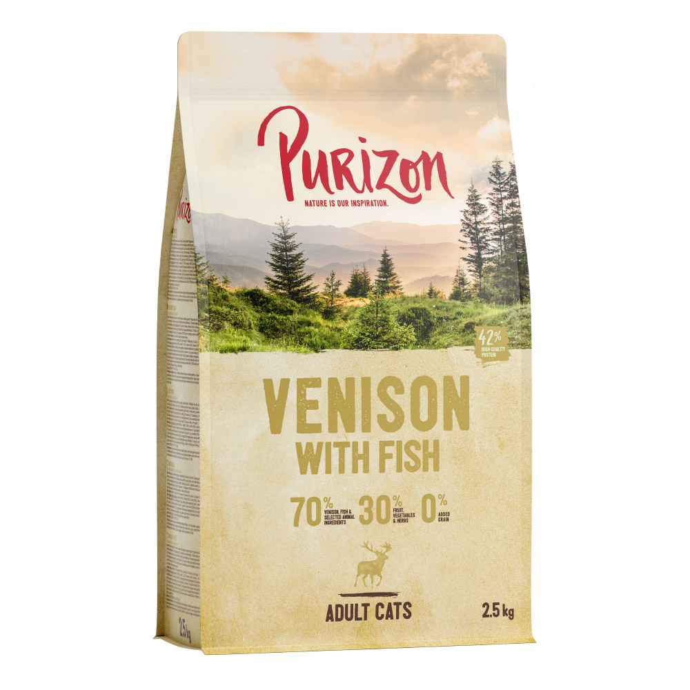 foto del prodotto purizon adult cervo pesce senza cereali crocchette per gatto 2,5 kg