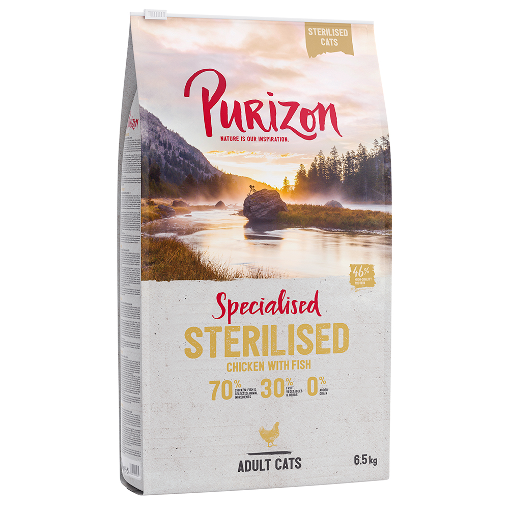 foto del prodotto purizon adult sterilised pollo pesce senza cereali crocchette gatto 6,5 kg