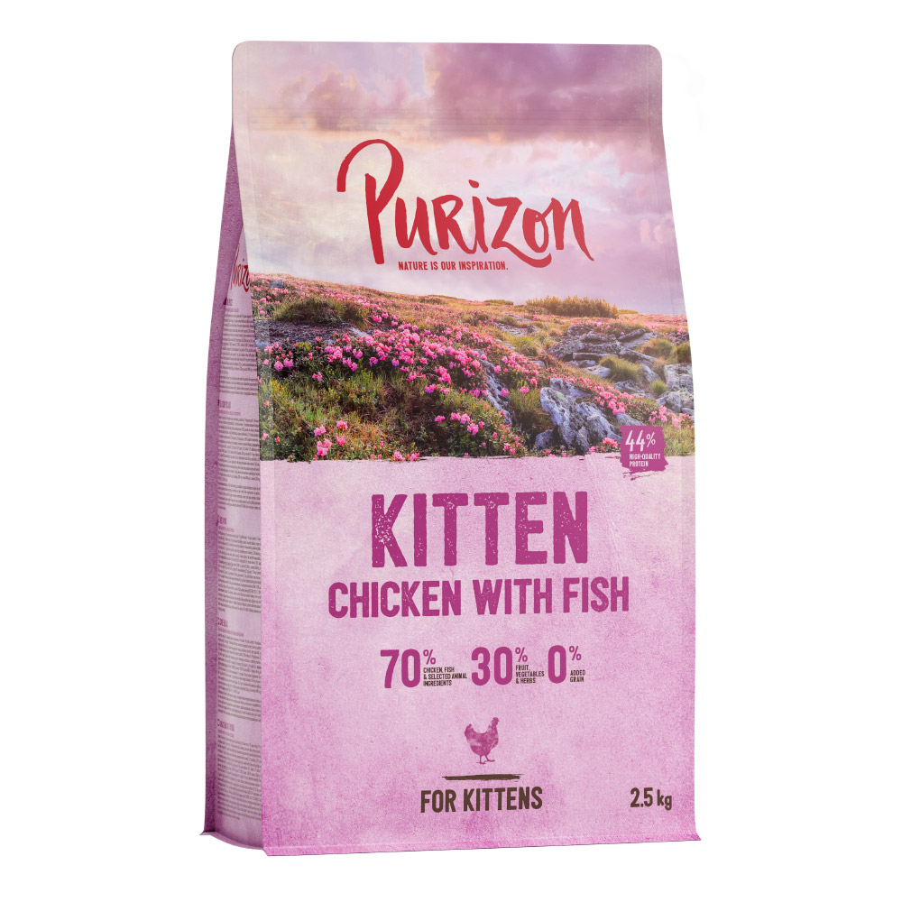 foto del prodotto purizon kitten pollo pesce senza cereali crocchette per gatto 2,5 kg