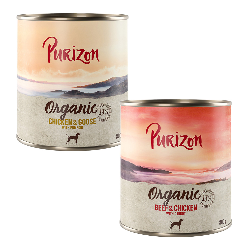 foto del prodotto purizon organic 6 x 800 g umido per cane mix 3 x pollo con oca, 3 x manzo con pollo