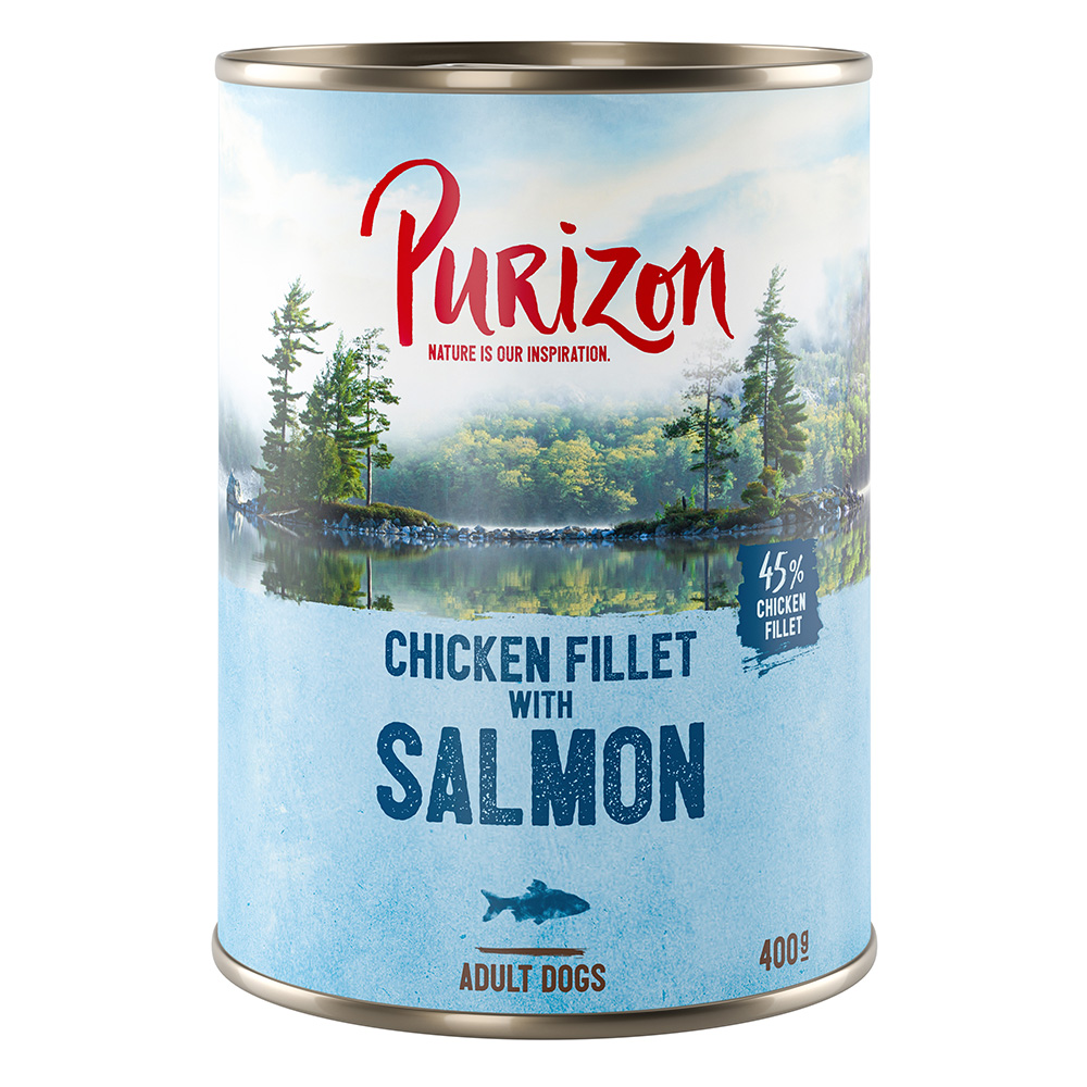 foto del prodotto purizon original adult 6 x 400 g - filetto di pollo con salmone, spinaci e cocco