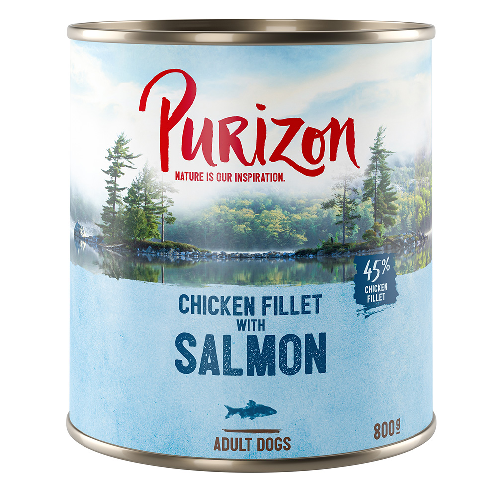 foto del prodotto purizon original adult 6 x 800 g - filetto di pollo con salmone, spinaci e cocco