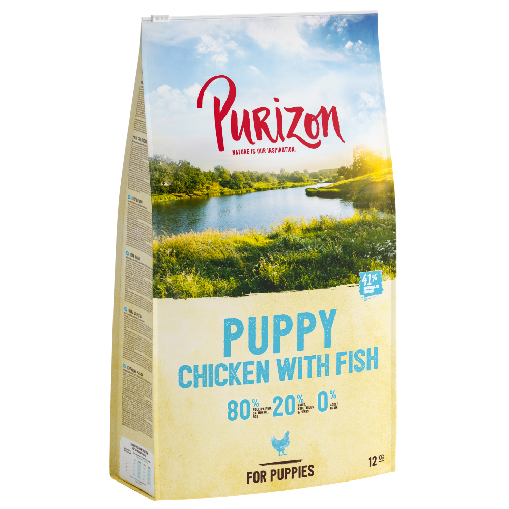 foto del prodotto purizon puppy pollo con pesce senza cereali crocchette per cane 12 kg