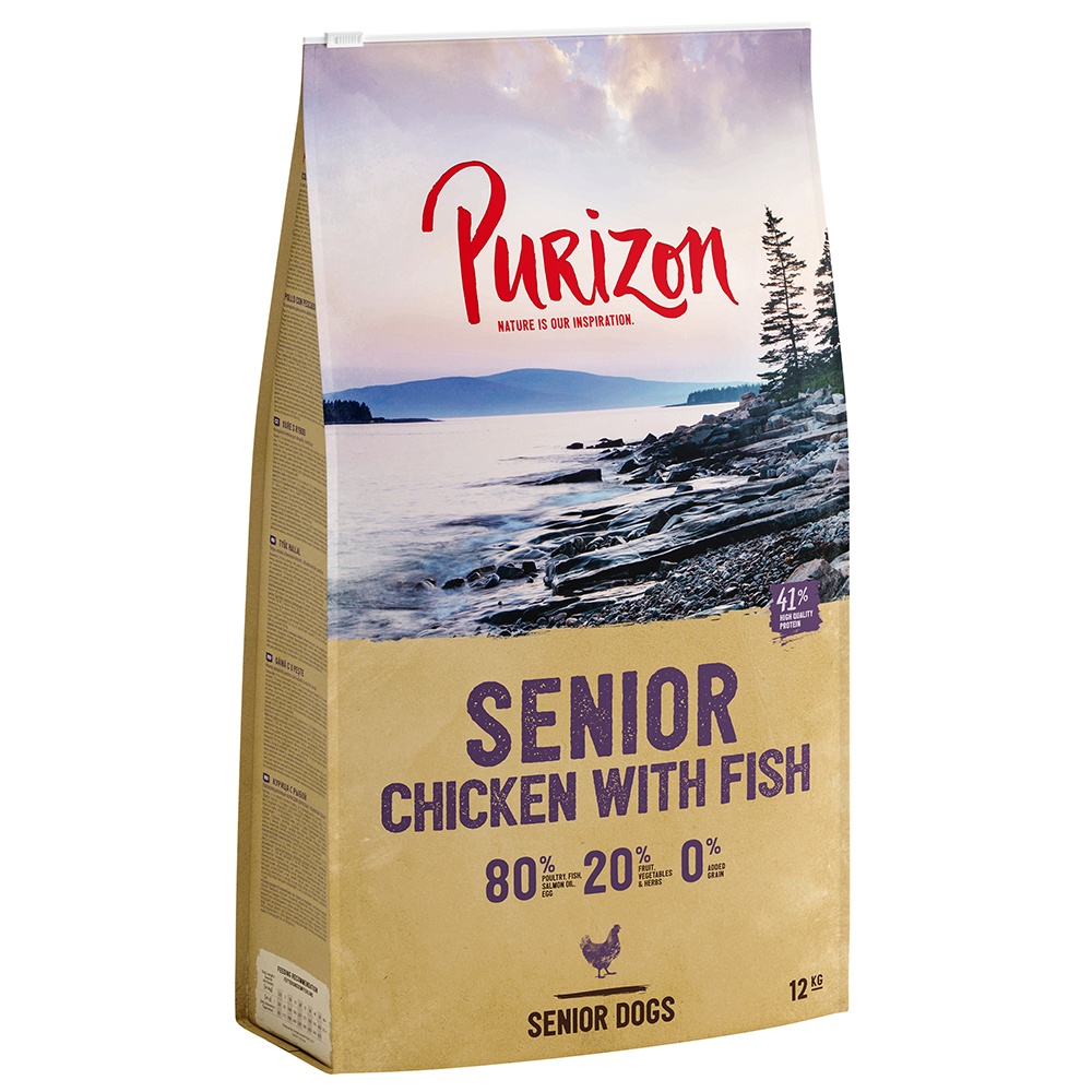 foto del prodotto purizon senior pollo con pesce senza cereali 12 kg