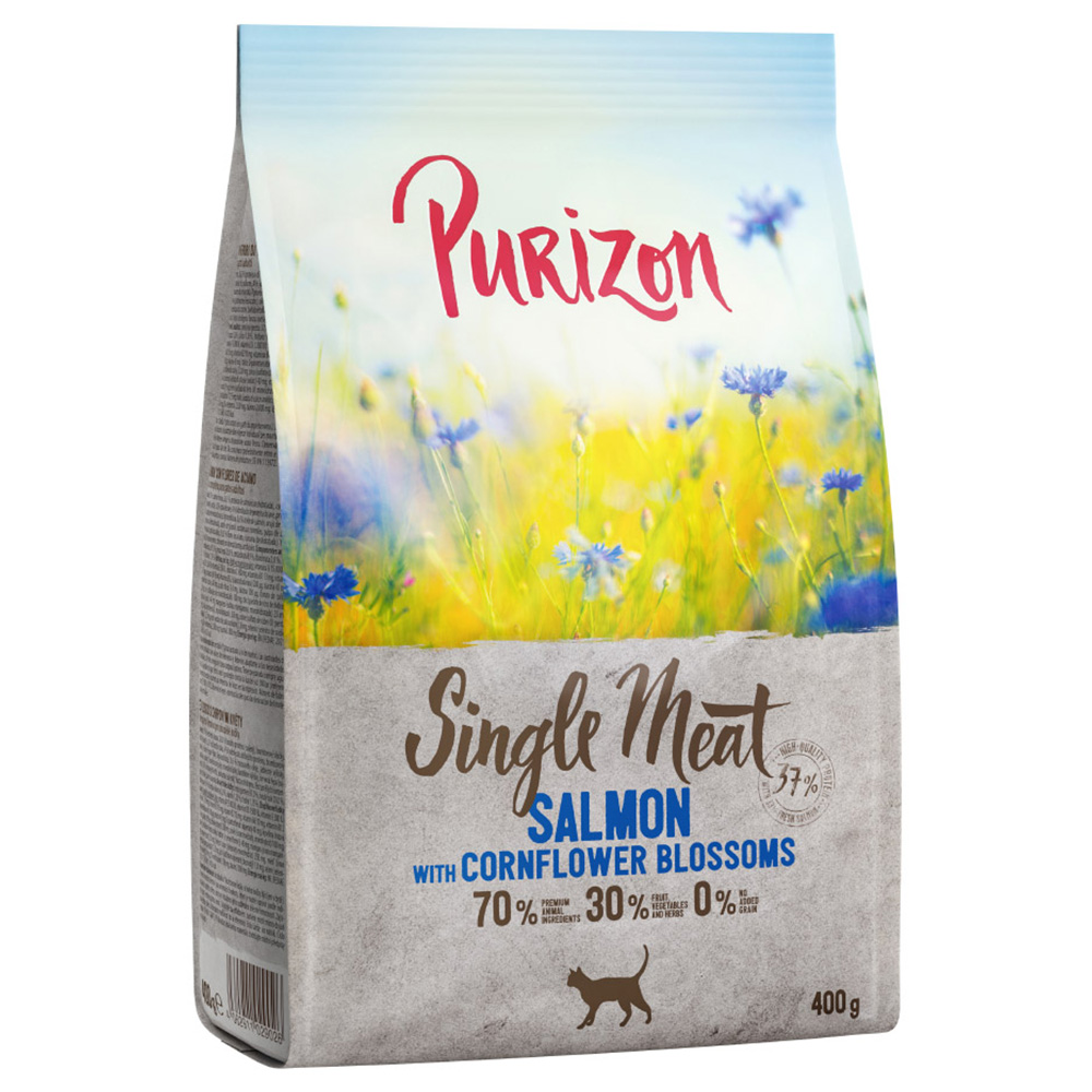foto del prodotto purizon single meat salmone con fiordaliso crocchette per gatto 400 g