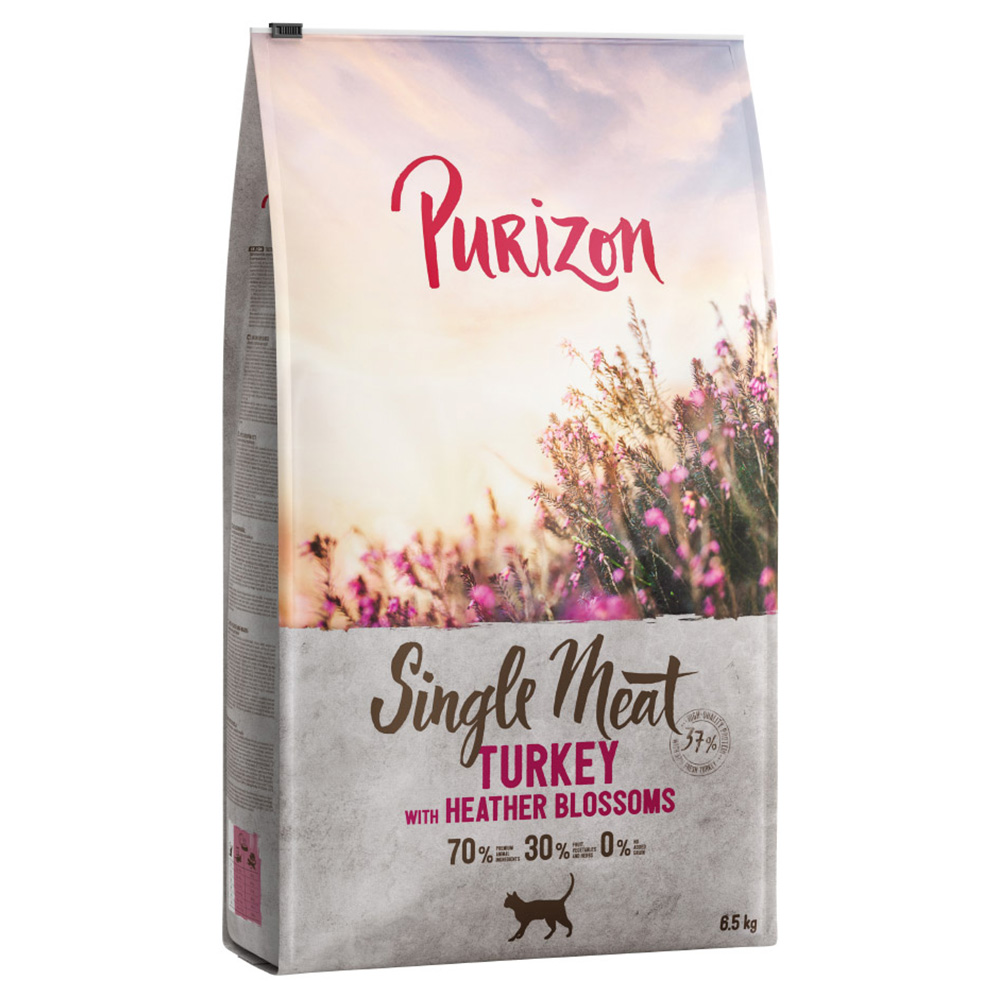 foto del prodotto purizon single meat tacchino con fiori di erica crocchette per gatto 6,5 kg