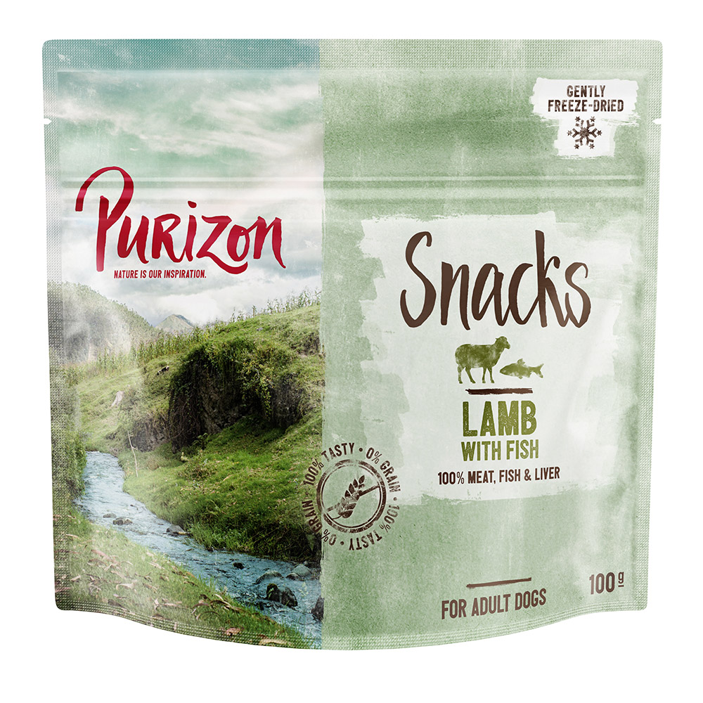 foto del prodotto purizon snack per cani agnello con pesce senza cereali 100 g