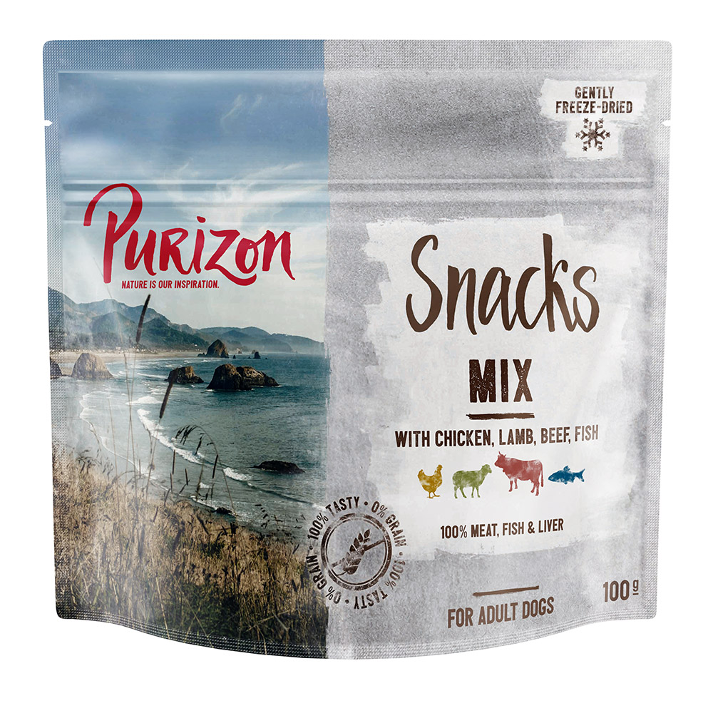 foto del prodotto purizon snack per cani mix senza cereali 100 g