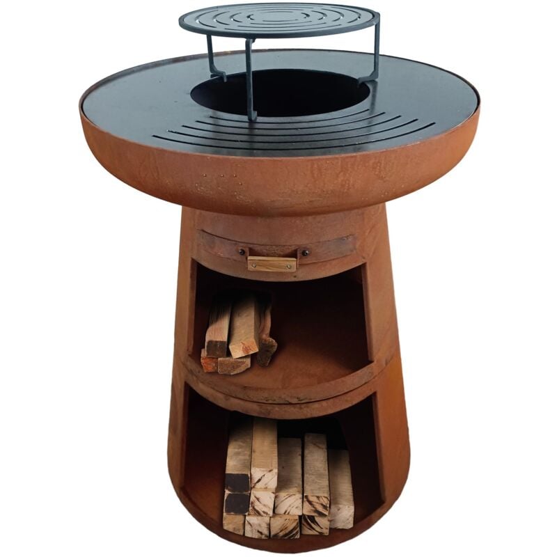 foto del prodotto purline barbecue rotondo con piastra e griglia in acciaio efp55rco
