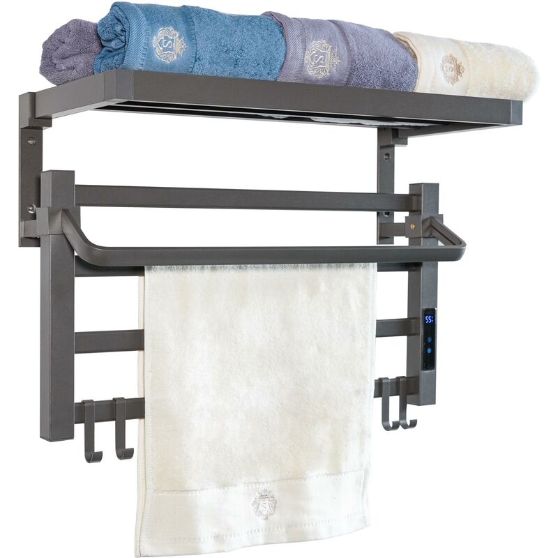 foto del prodotto purline scaldasalviette elettrico con mensola grigio antracite 55w ntw 09