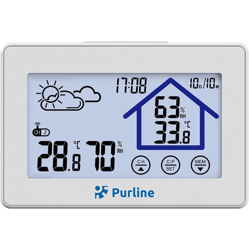 foto del prodotto purline stazione meteo con touch screen e sensore esterno ws07n