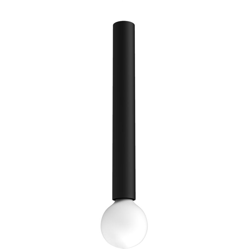 foto del prodotto puro plafoniera, 1x e27, max 42w, metallo, nero opaco, d.4cm h.40cm lumicom