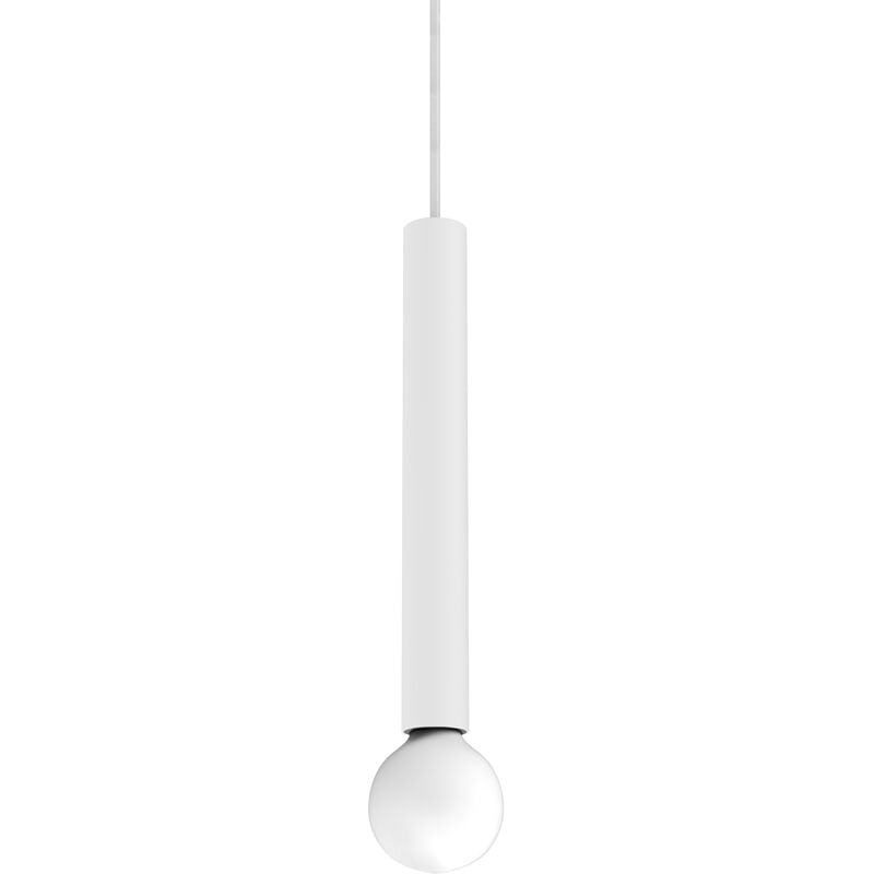 foto del prodotto puro sospensione, 1x e27, max 42w, metallo, bianco opaco, d.4cm h.40cm lumicom