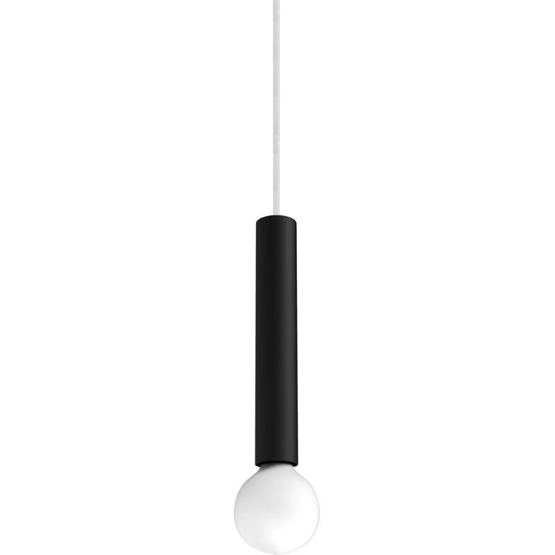 foto del prodotto puro sospensione, 1x e27, max 42w, metallo, nero opaco, d.4cm h.40cm lumicom