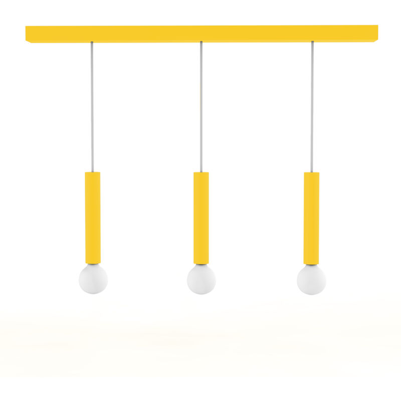 foto del prodotto puro sospensione binario, 3x e27, max 42w, metallo, giallo, d.4cm h.40cm - lumicom