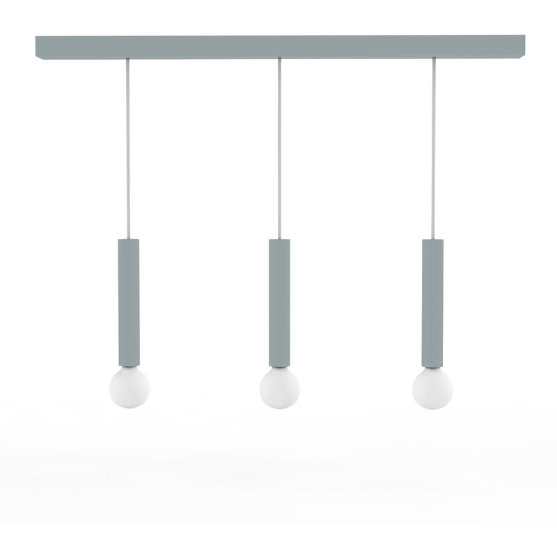 foto del prodotto puro sospensione binario, 3x e27, max 42w, metallo, grigio, d.4cm h.40cm lumicom