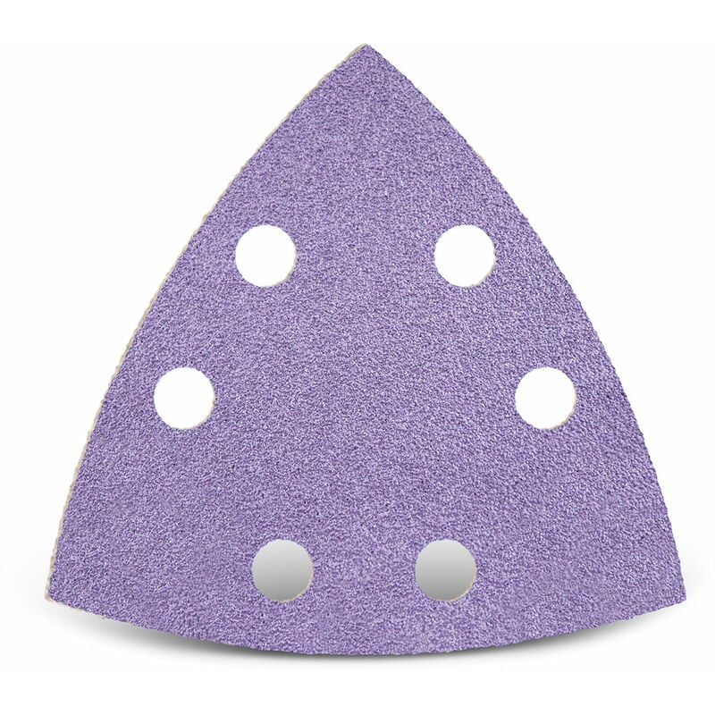foto del prodotto purple hd carte abrasive velcrate, 93 mm, 6 fori, p. levigatrici a delta, miscela di ceramica 50 pz. g120 menzer
