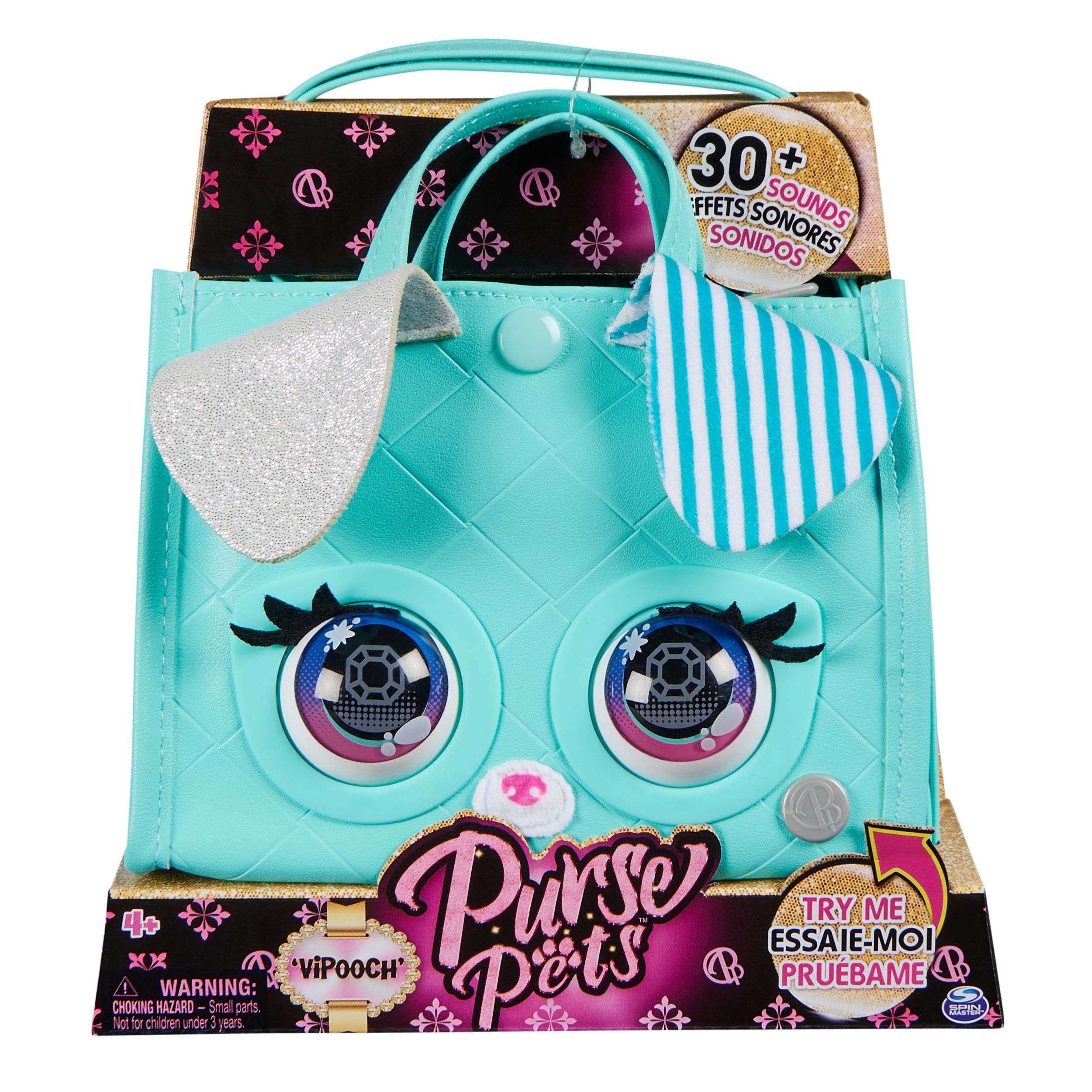 foto del prodotto purse pets borsetta tote perfect in versione cagnolino borsetta interattiva per bambina con oltre 30 suoni e reazioni, giocattoli per bambine dai 4 anni in su 6066781