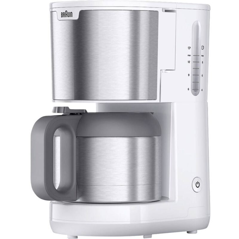 foto del prodotto purshine kf1505 wh - macchina da caffè con filtro, 1,2 l, in acciaio inox, per fino a 9 tazze, sistema optibrew, funzione antigoccia, filtro