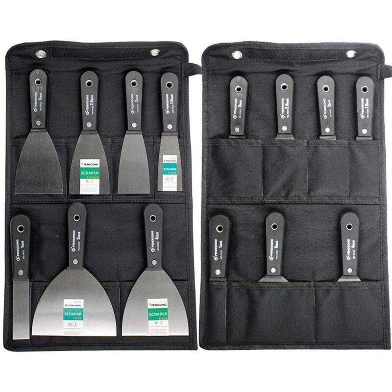 foto del prodotto putty knives steel spatula set putty knife set 7 piece set with storage bag wall scraper non slip plastic handle
