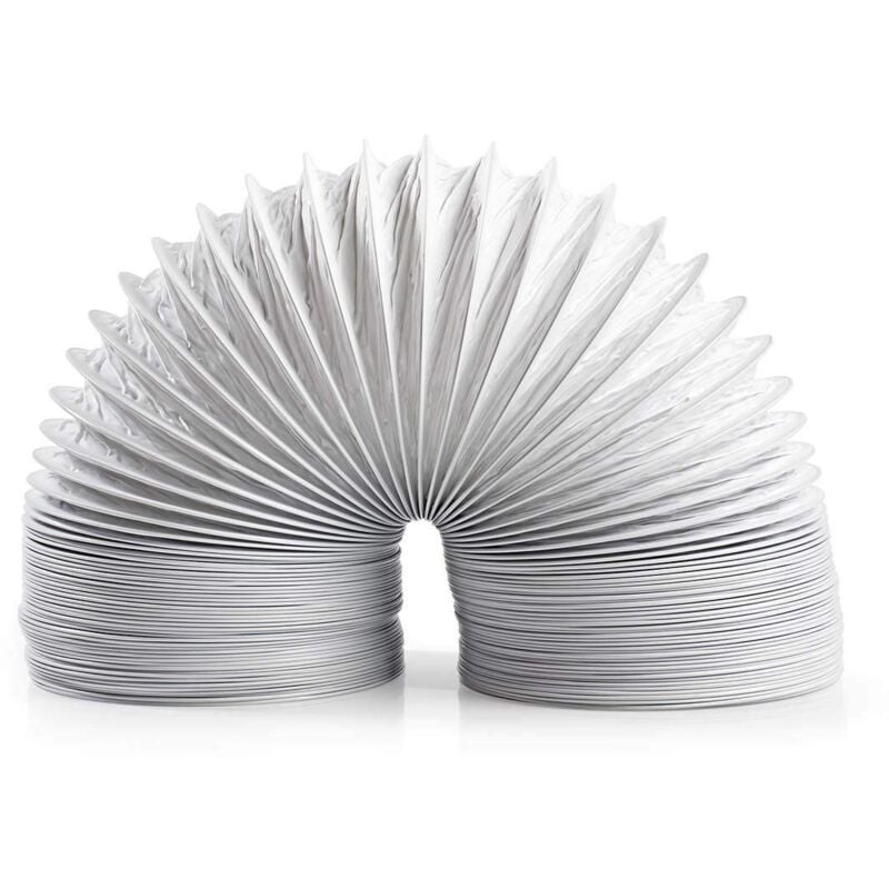 foto del prodotto pvc aria uscita tubo flessibile per aria ventilazione asciugatrici, 10 cm diametro x 6 m lunghezza, bianco nedis
