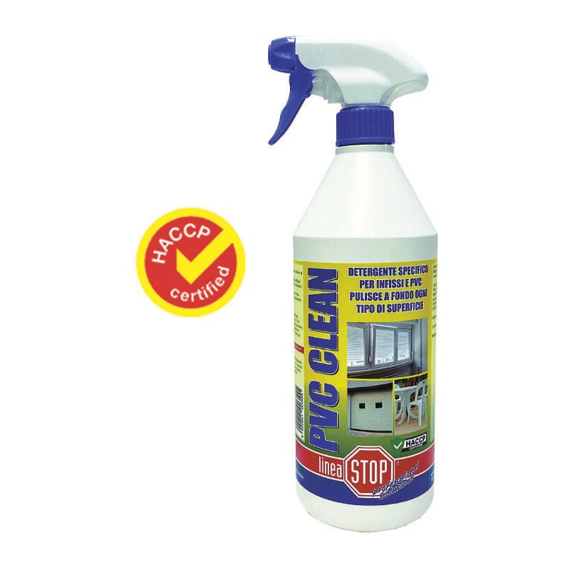foto del prodotto pvc clean detergente specifico per la pulizia di infissi in pvc ml.750 in flacone spray