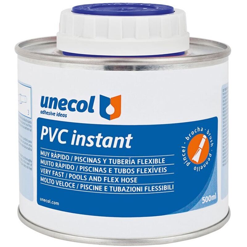 foto del prodotto pvc istantaneo, bottiglia in metallo 500ml con pennello a2053 unecol