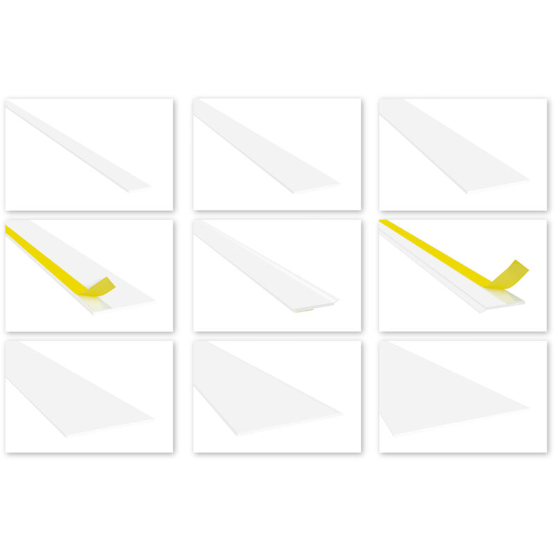 foto del prodotto pvc piatto bianco 2m - standard 3mm, scelta di labbro morbido e autoadesivo - hj con nastro adesivo, hj.138 con labbro morbido - 90x3mm