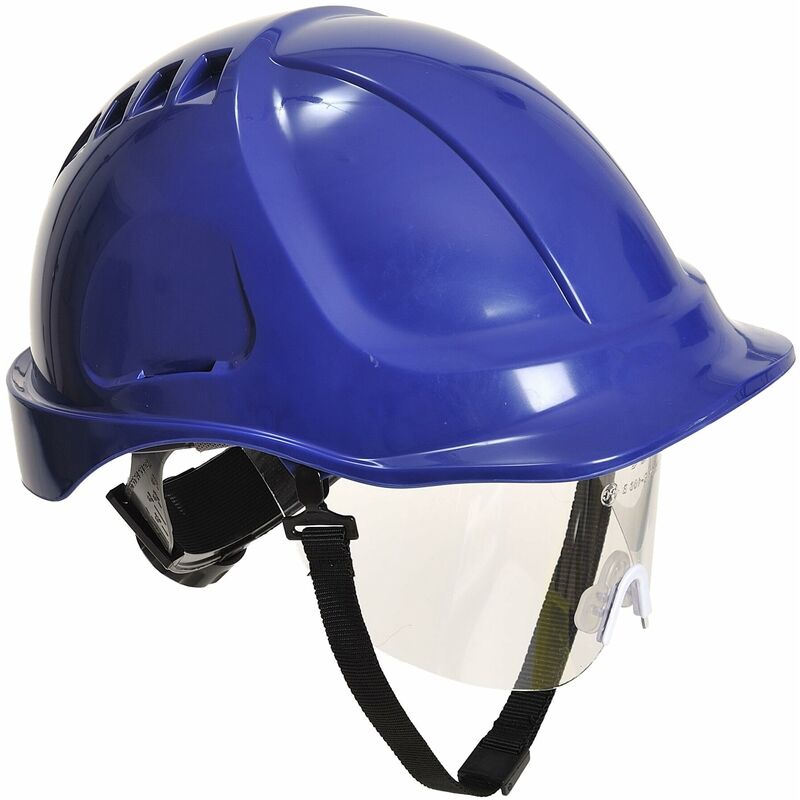 foto del prodotto pw54 casco di sicurezza con visiera endurance plus blu reale portwest