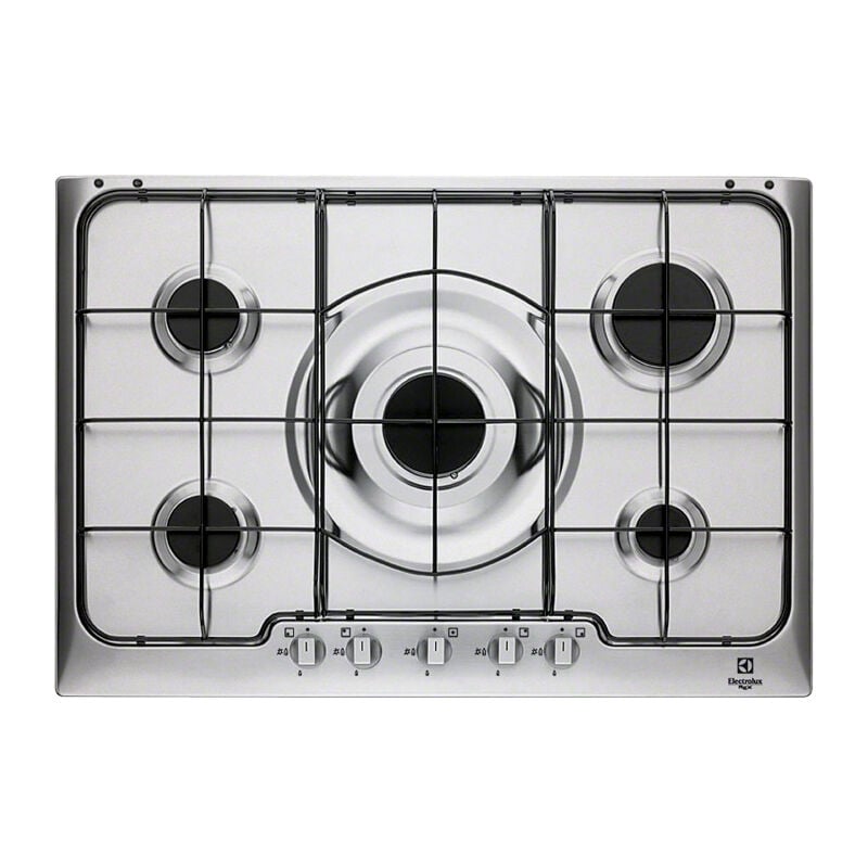 foto del prodotto px750xv. colore del prodotto acciaio inox, posizionamento dell apparecchio da incasso, dimensione della larghezza del piano cottura 74.5 cm.