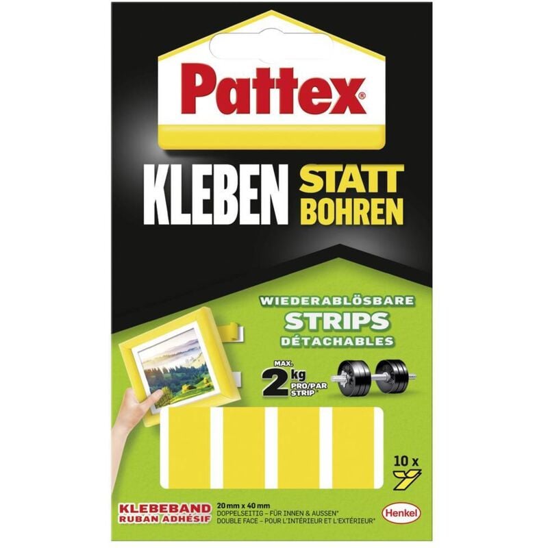 foto del prodotto pxms1 pxms1 strisce adesive su due lati l x l 40 mm x 20 mm 10 pz. pattex