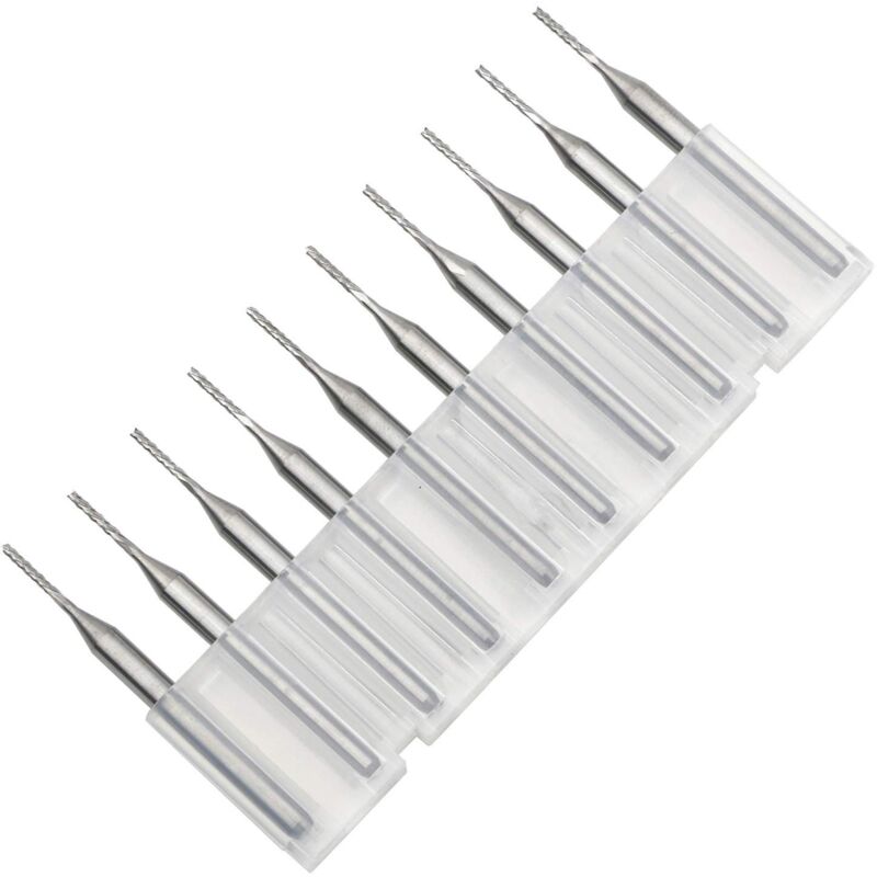 foto del prodotto pxyelec set di 10 frese cnc in carburo di tungsteno, per macchina pcb
