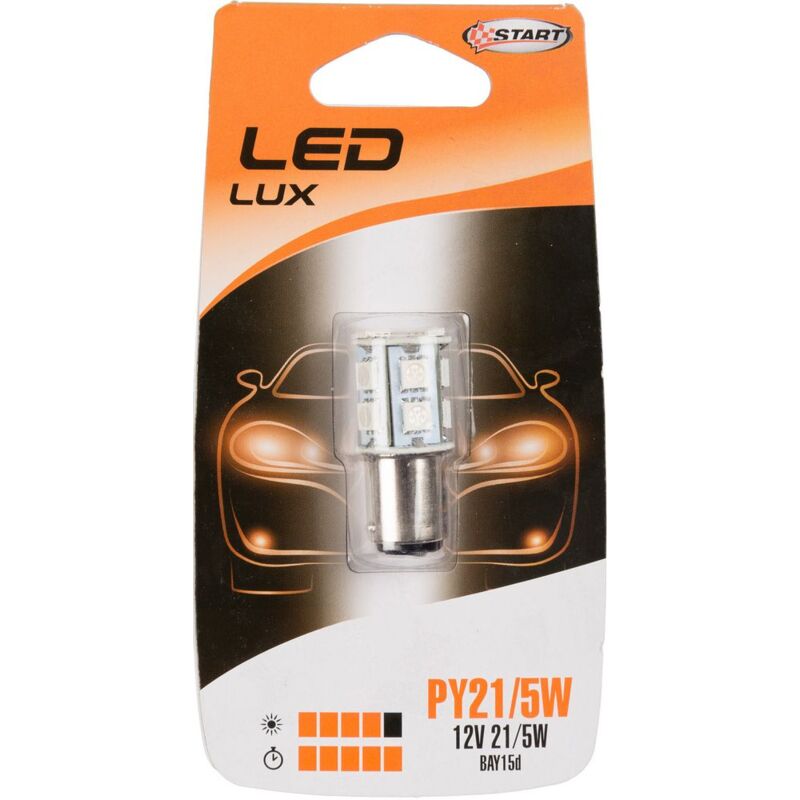 foto del prodotto py21 5w lampadina singola 13 led arancio per luci auto 12v 21 5w bay15d