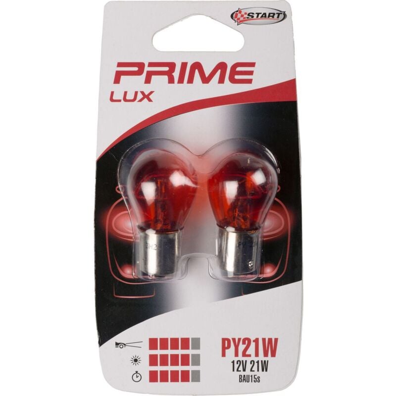 foto del prodotto py21w coppia di lampadine in vetro arancio per luci auto 12v 21w bau15s