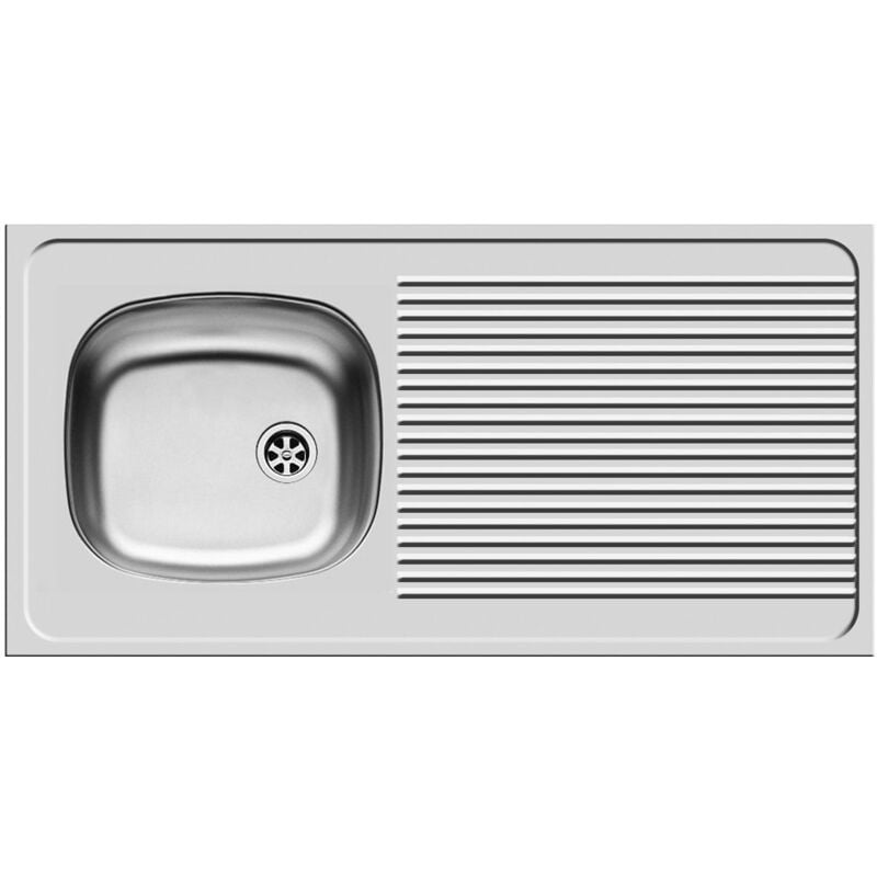 foto del prodotto pyramis international 100x50 1b 1d, lavello ad incasso soprapiano in acciaio inox, liscio, 100100002