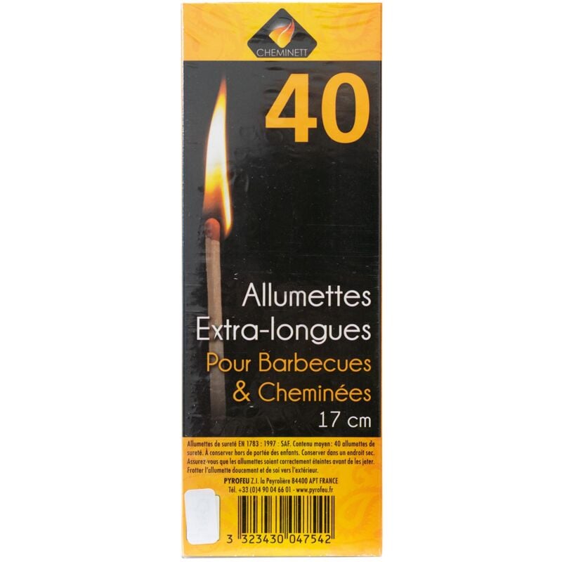foto del prodotto pyrofeu fiammifero extra lungo 17 cm scatola 40 pz